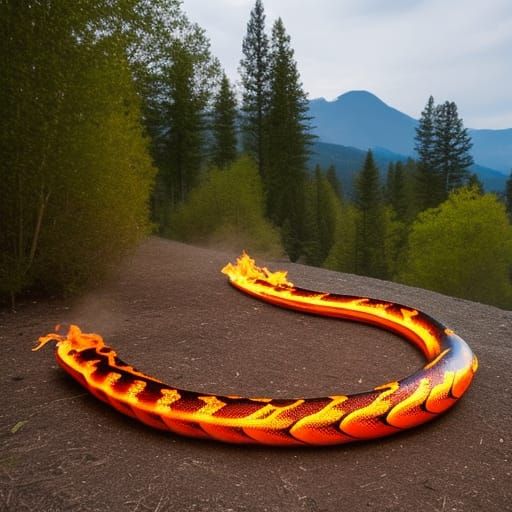 Fiery Serpent Ablaze: A Striking Fire Snake