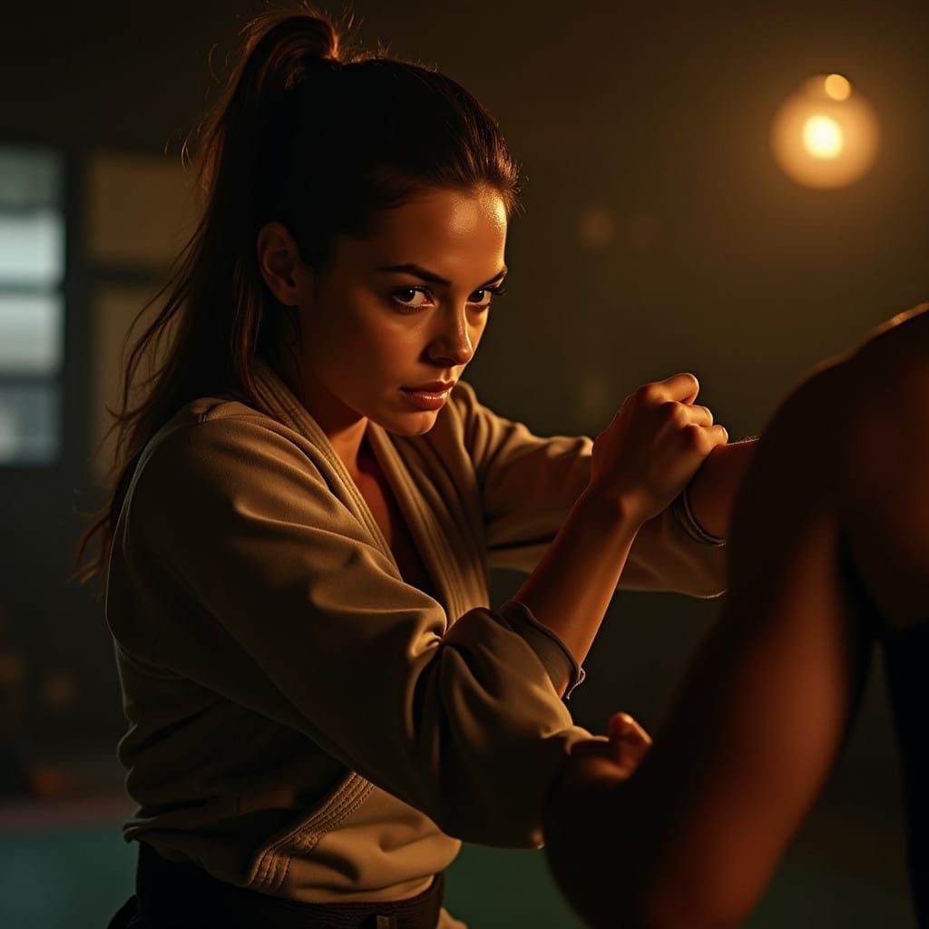 Hollywood Actress Executes Gritty Jiu Jitsu Throw in Moody F...