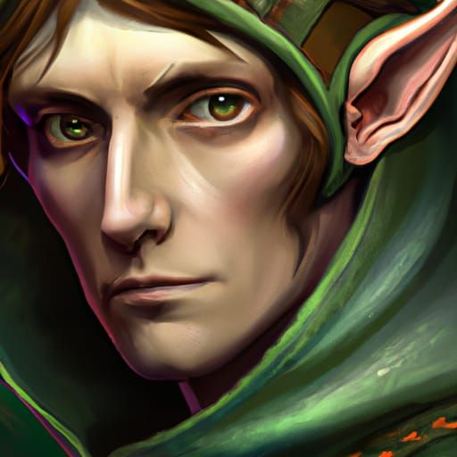 Red-Haired Elf Portrait in Fantasy Art Style