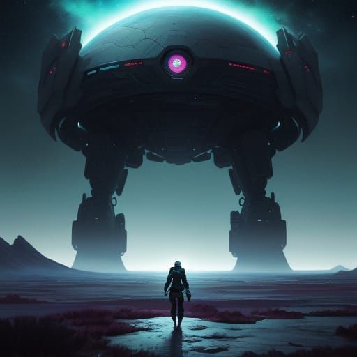 Sci-Fi Woman on Alien Planet Digital Painting