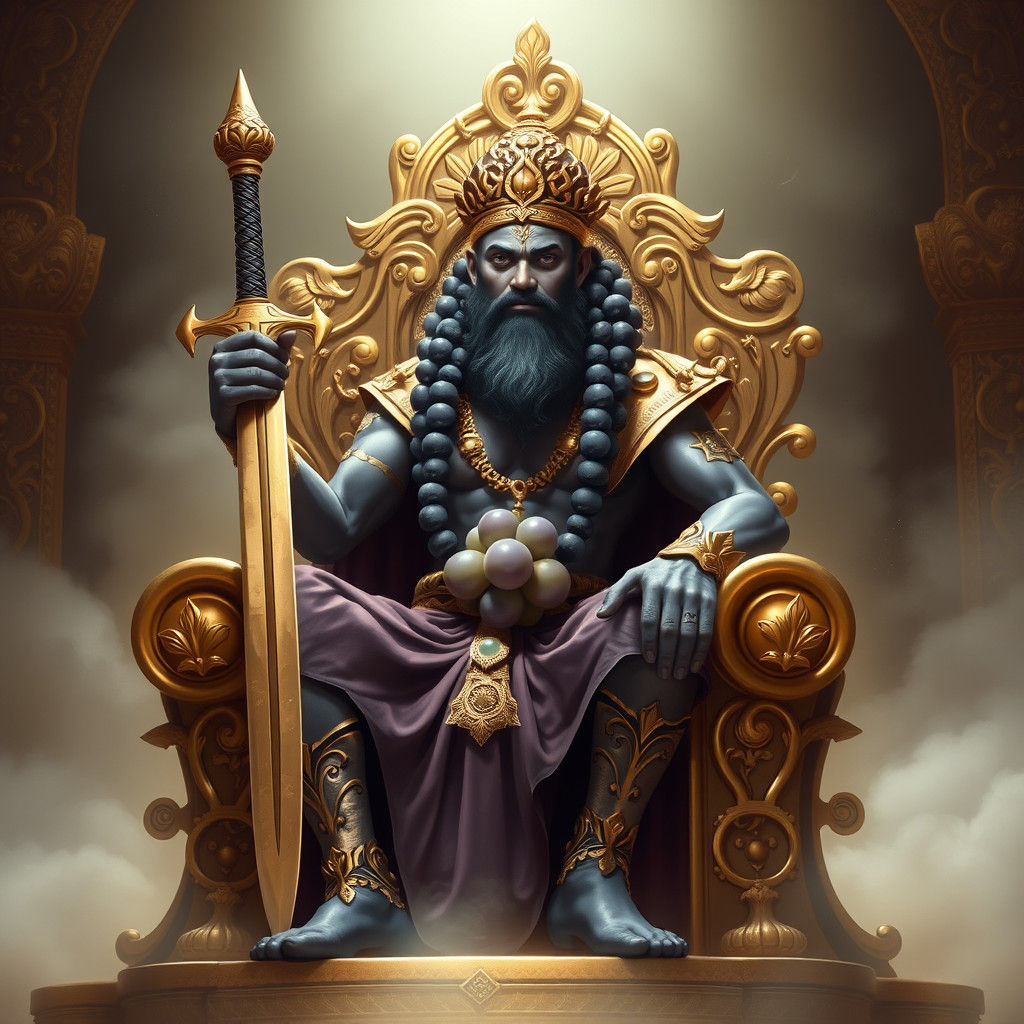 Ashoka the Grape: Regal Portrait in Syd Mead Style