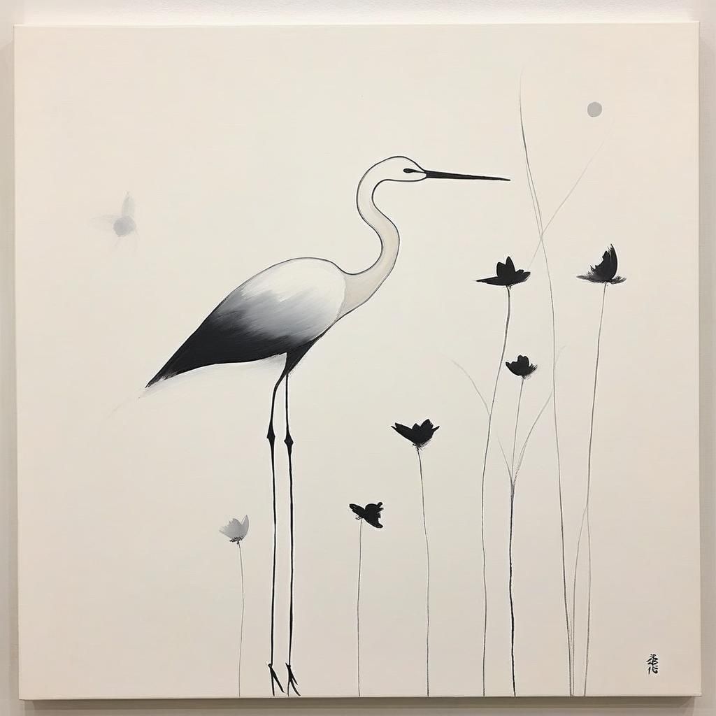 Elegant Minimalist Painting: Subtle Whimsical Masterpiece