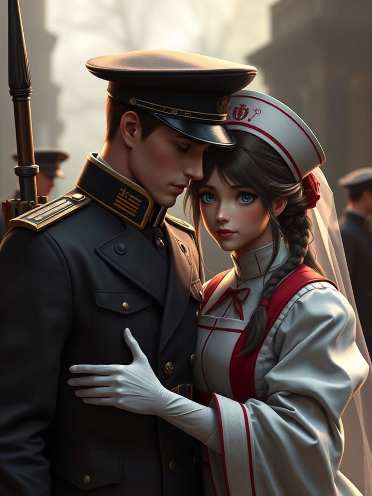 WWI Couple in Breathtaking 3D Anime Art