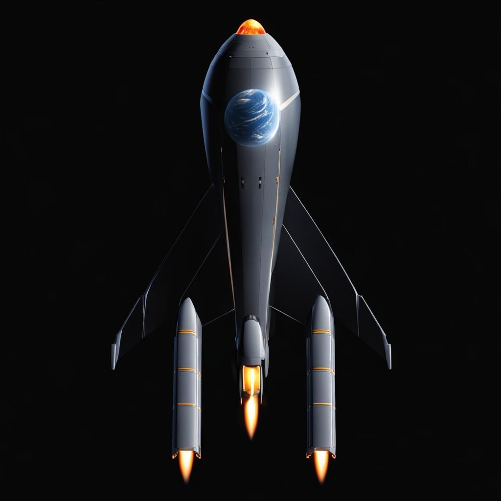 Sleek Starship with Flame Decals