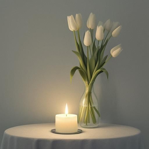 Ethereal Minimal Art: Alarmed Candlelight in Retro Style