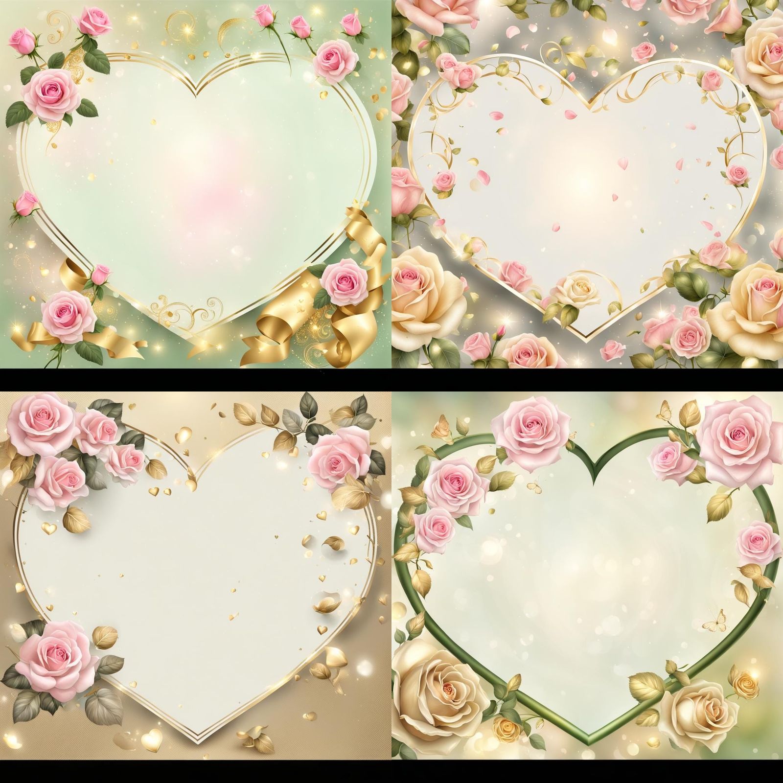 Pink Pastel Roses with Golden Light of Love