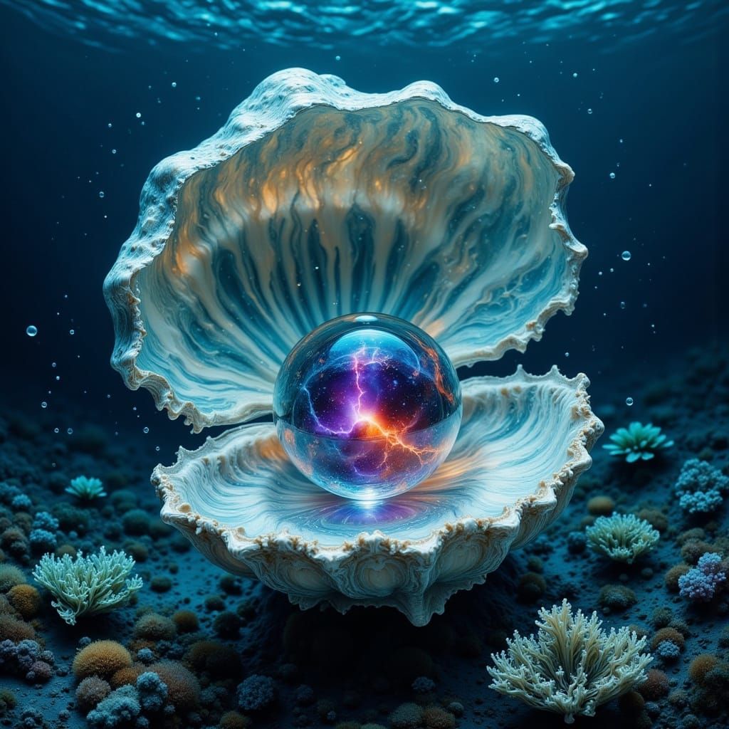 Luminous Galaxy Pearl in Giant Clamshell