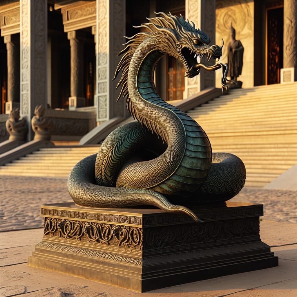 Bronze Sculpture of Tiamat, Goddess of Chaos