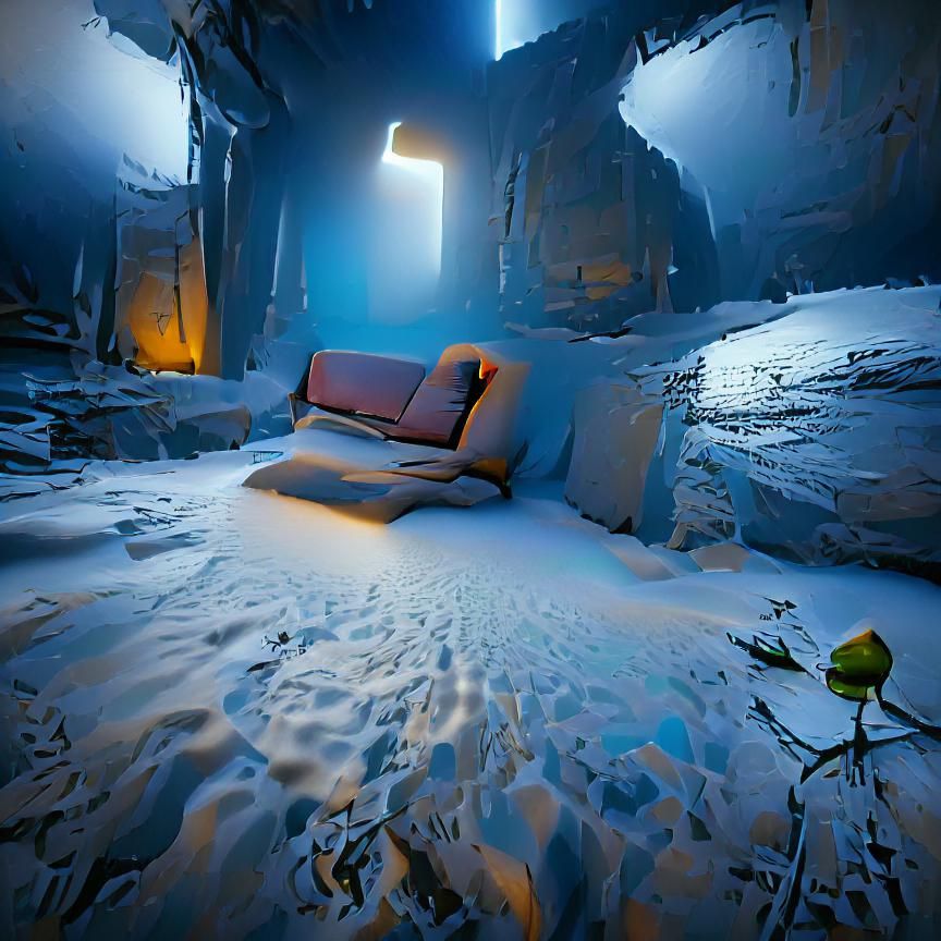 Lonely Figure in Desolate Landscape, HDR Rendering