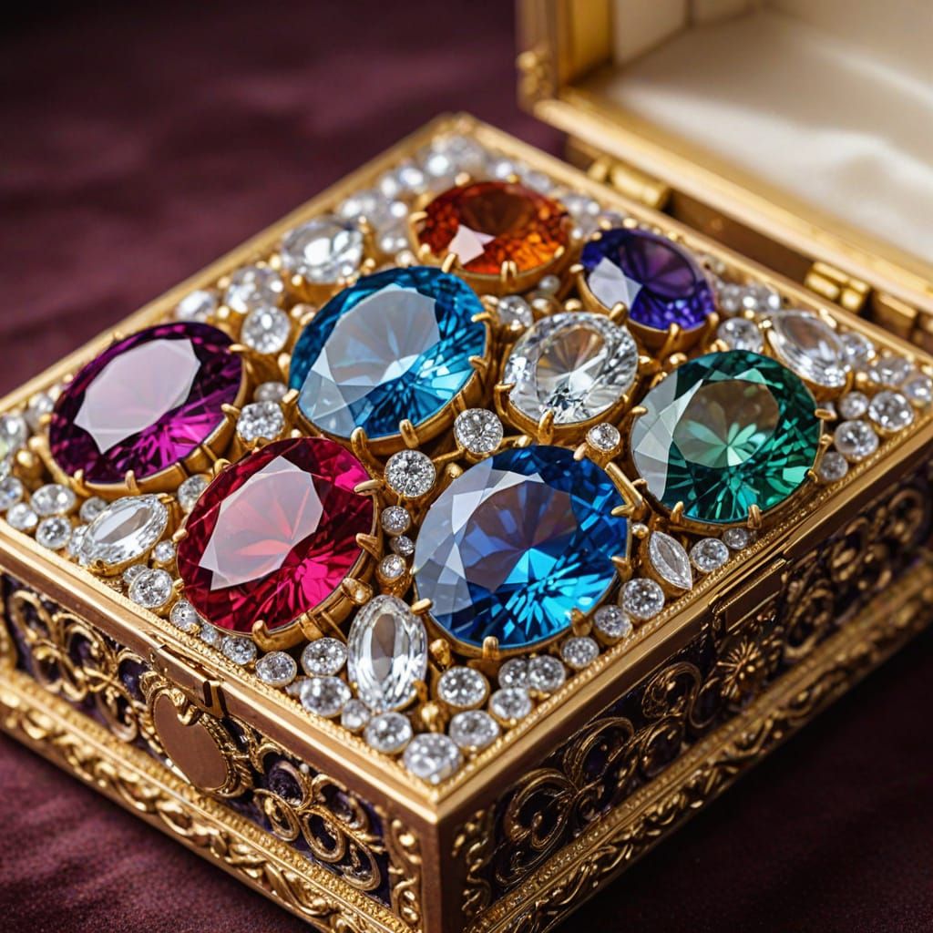 Luxurious Gemstone Jewelry in Velvet Box