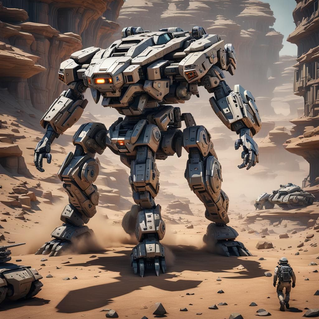 Futuristic Zoid Tank in Desert Camouflage