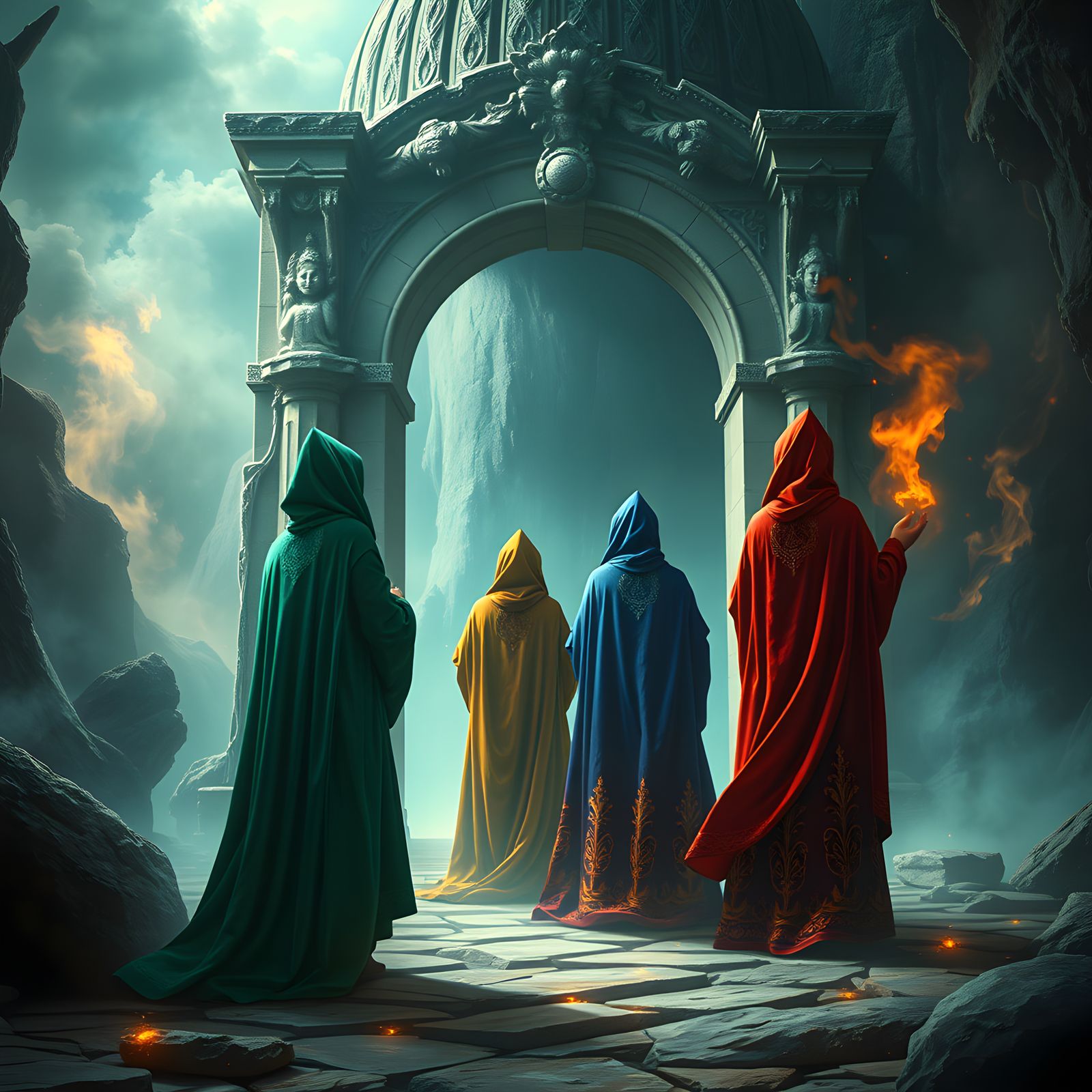 Fantastical Ushers at Year's End: Detailed Matte Painting