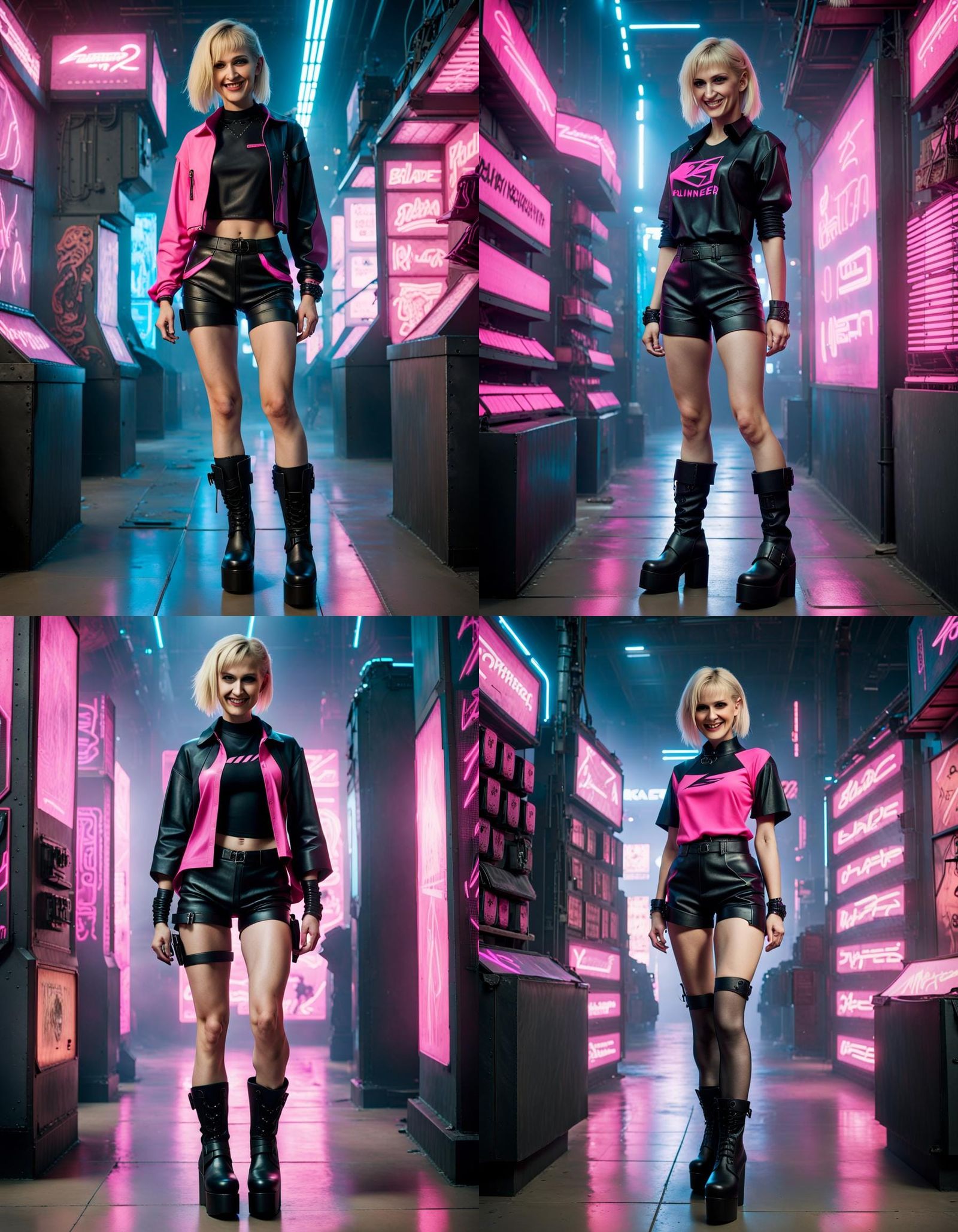 Cyberpunk Woman in Neon Cityscape