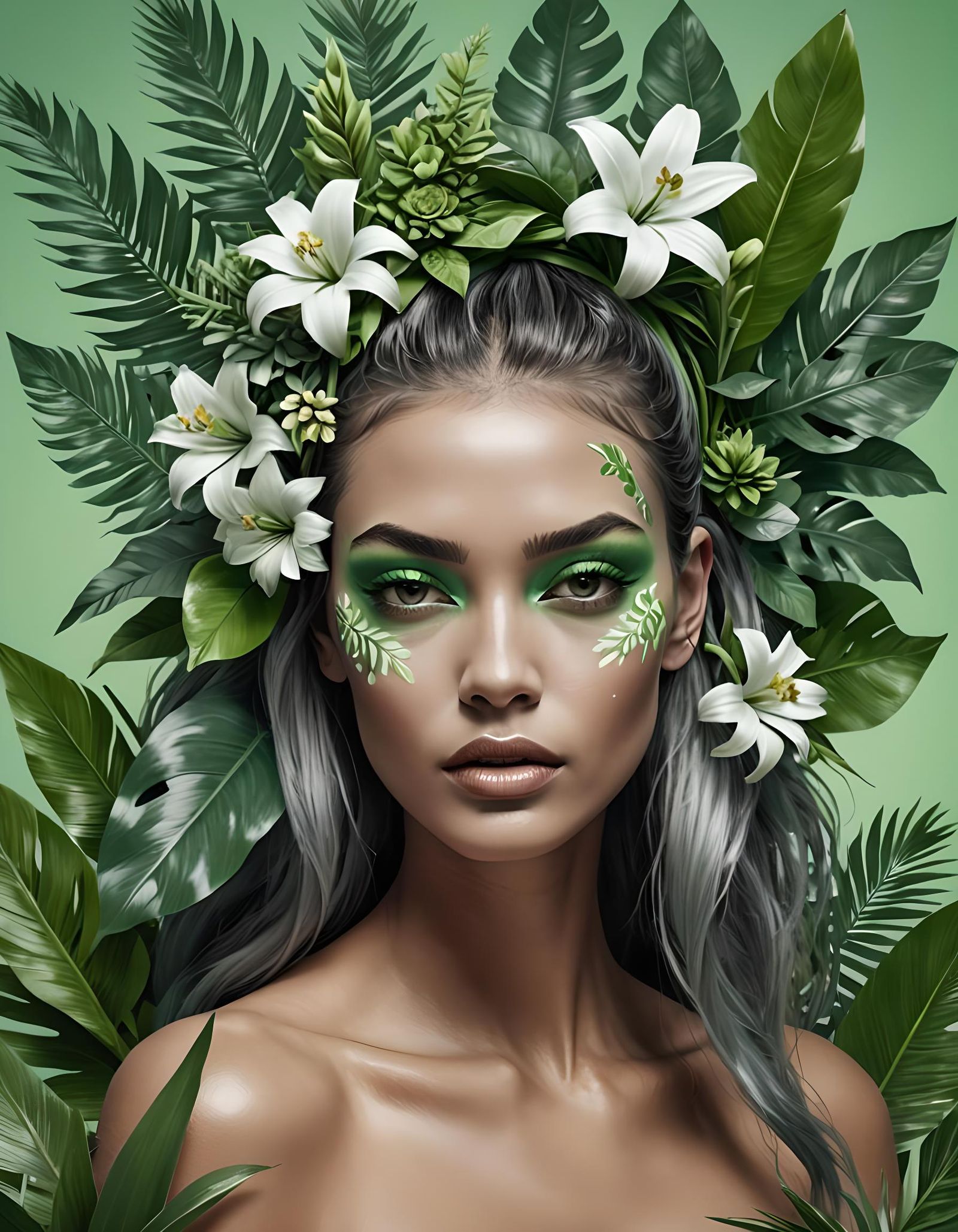 Girl in tropical plants 6 🌿