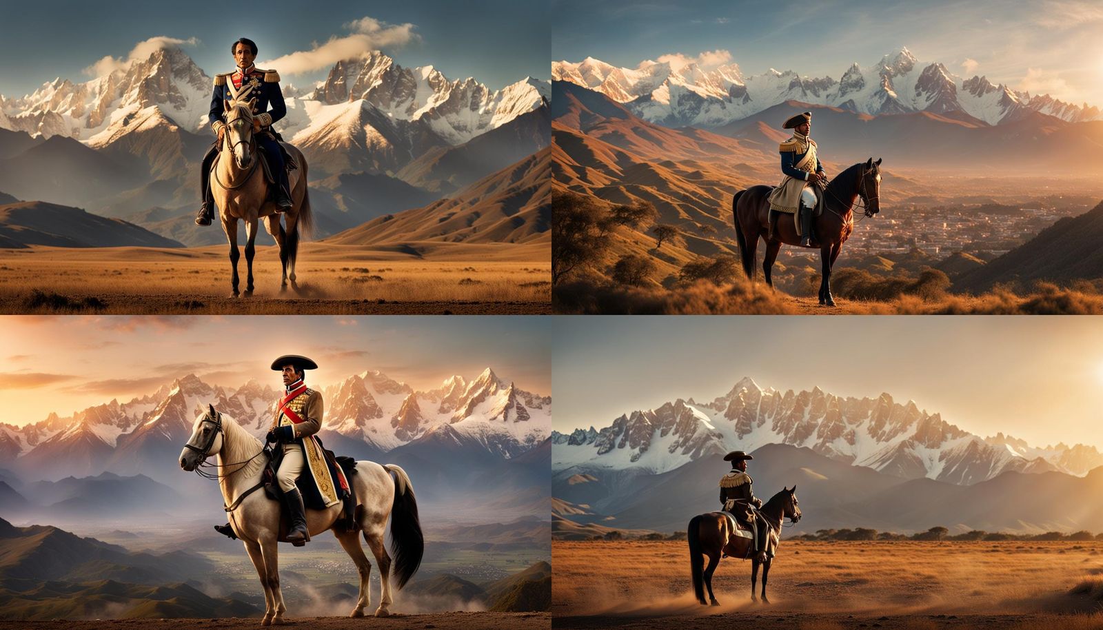 Simon Bolivar in Andes Mountains at Golden Hour