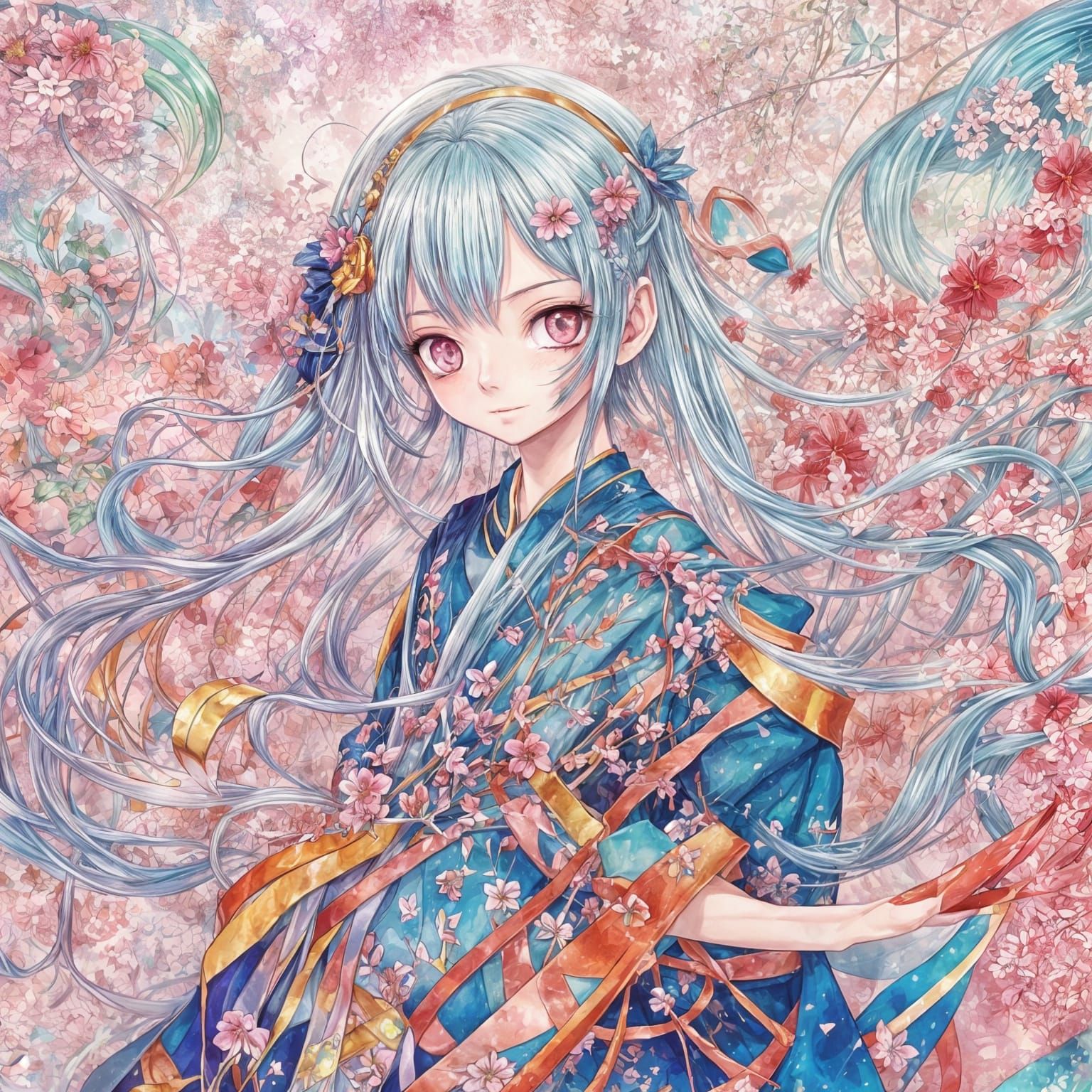 Unique Anime-Inspired Character Design in Traditional Japane...