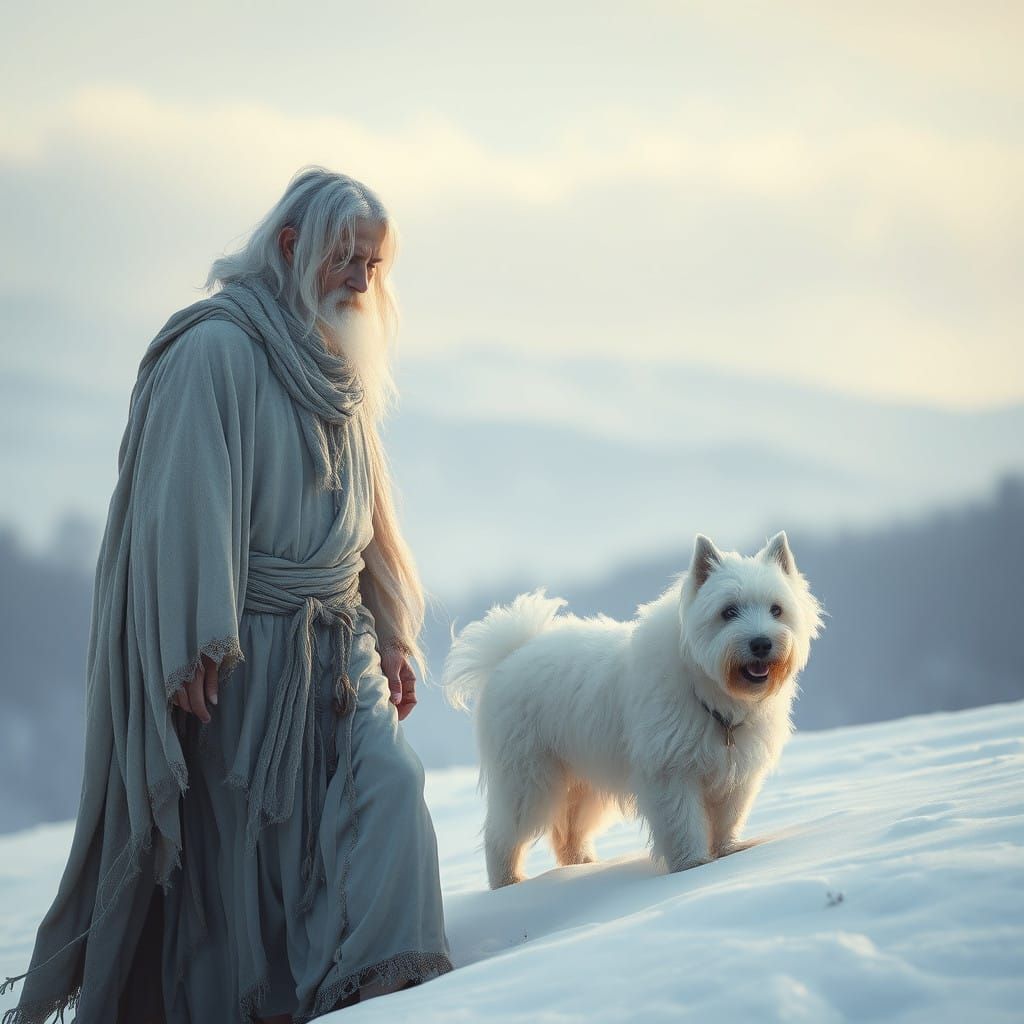 Spectral Figure Walks with West Highland White Terrier in Sn...