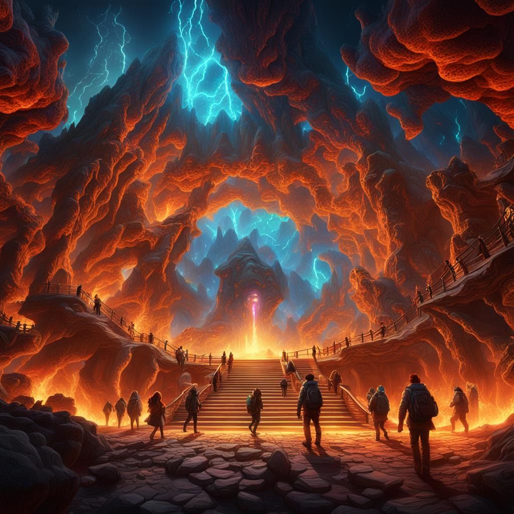 Otherworldly Rave at Earth's Core: Hyperrealistic Concept Ar...