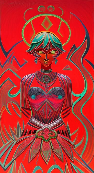 Romanesque Painting with Contrasting Colors in Hyperrealism