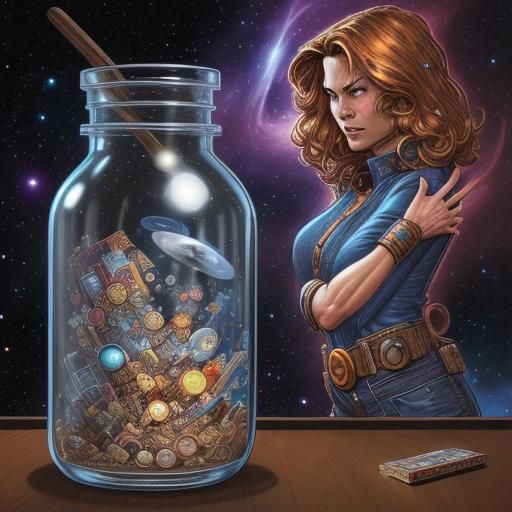 Cosmic Universe in a Jar: Comic Book Art