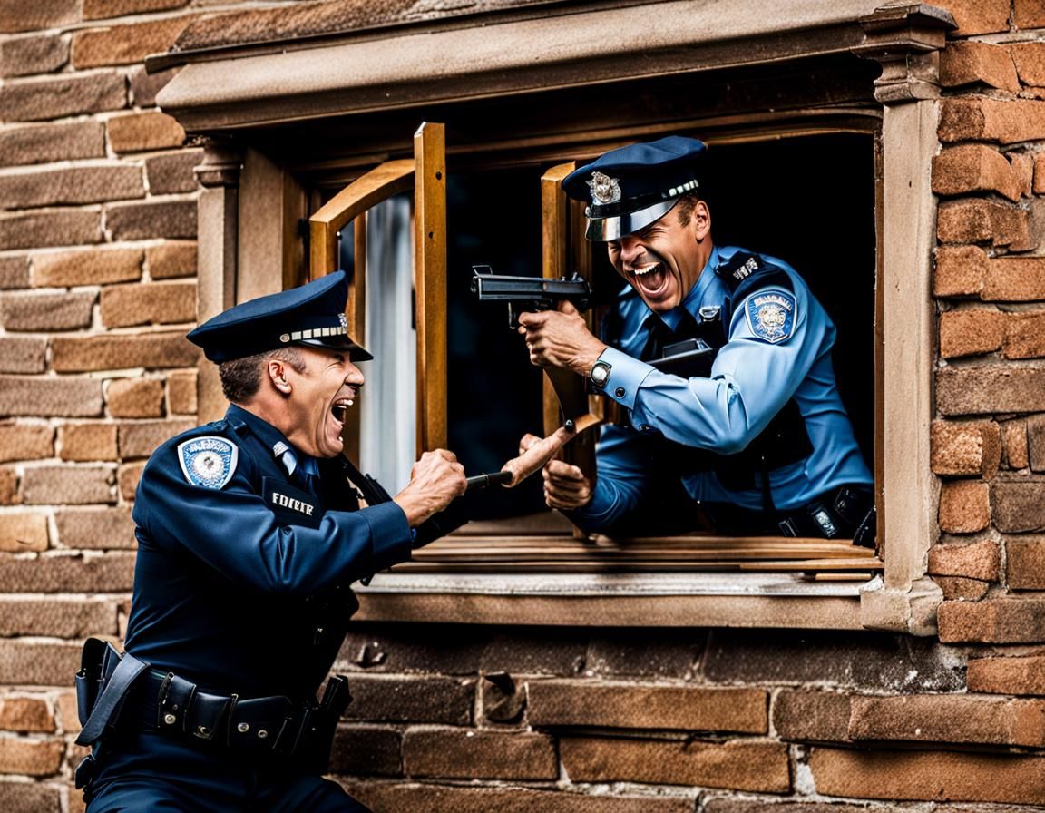 Boys will be boys!! The laughing policemen