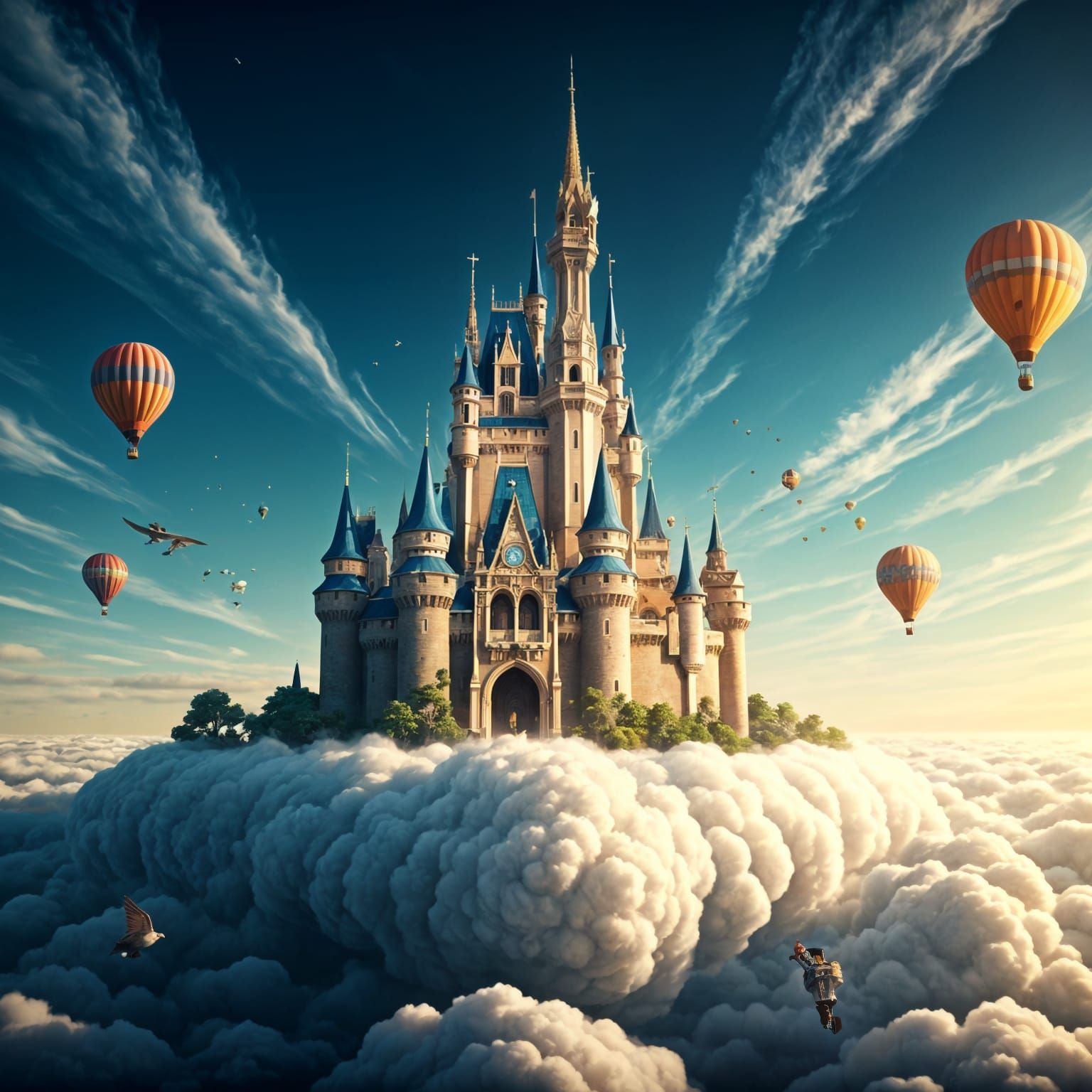 Fantastical Castle on a Majestic Cloudscape