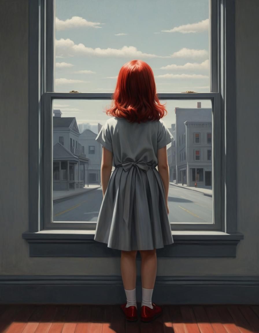 Ethereal Metallic Portrait of a Young Girl