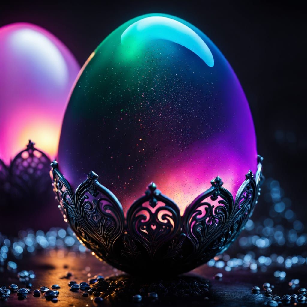 Ethereal Easter Egg in Iridescent Glow