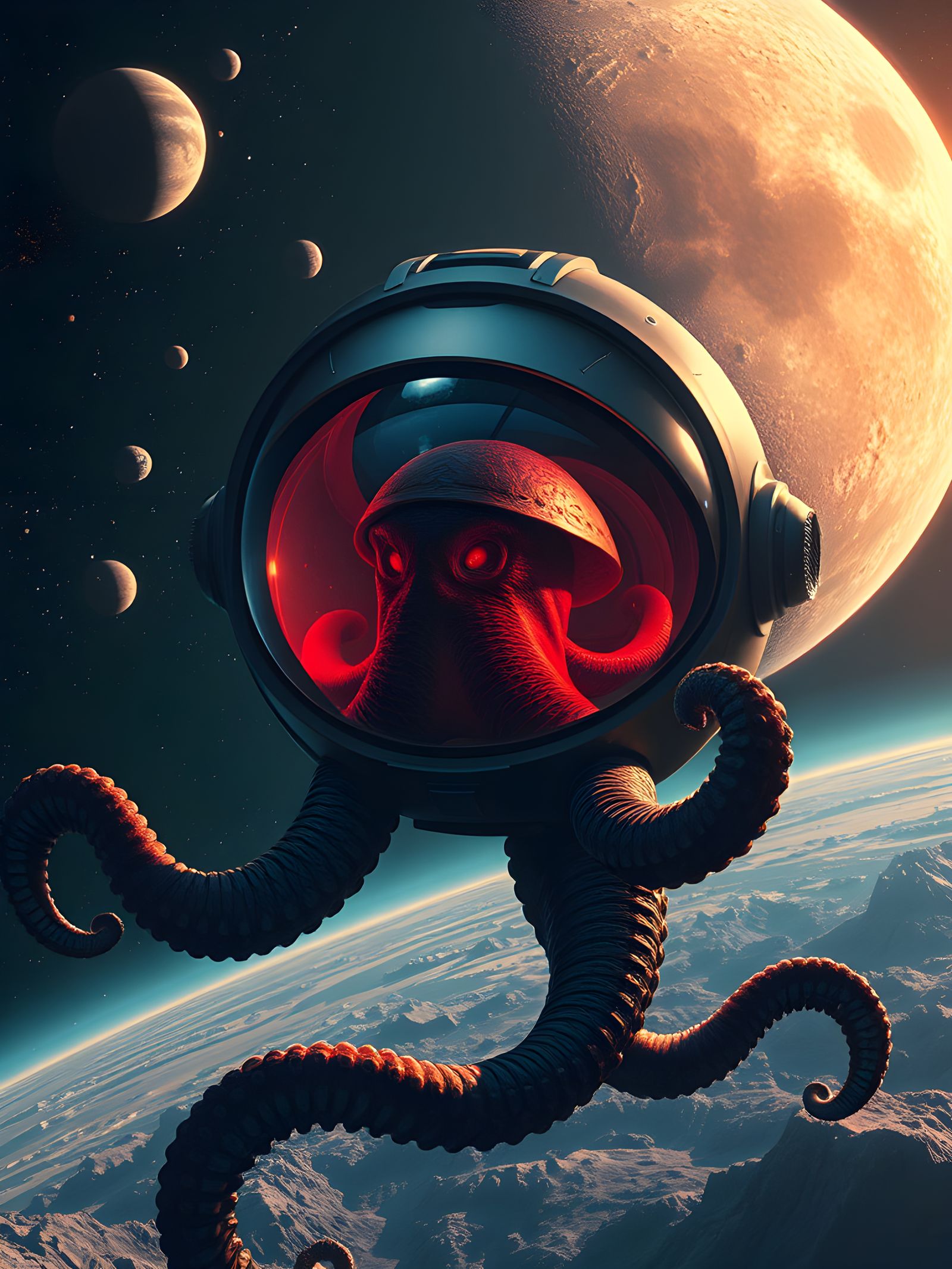 Space Octopus Emerges from Planetary Atmosphere in Dazzling....