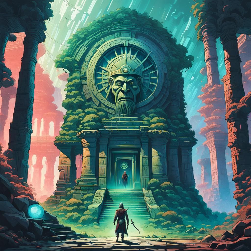 Warrior in Ancient Temple: Fantasy Concept Art