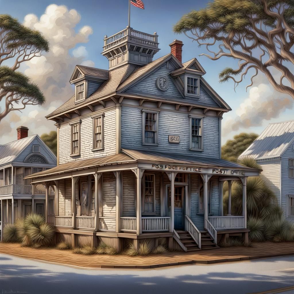 Historic Bald Head Island Post Office in Tonalist Style