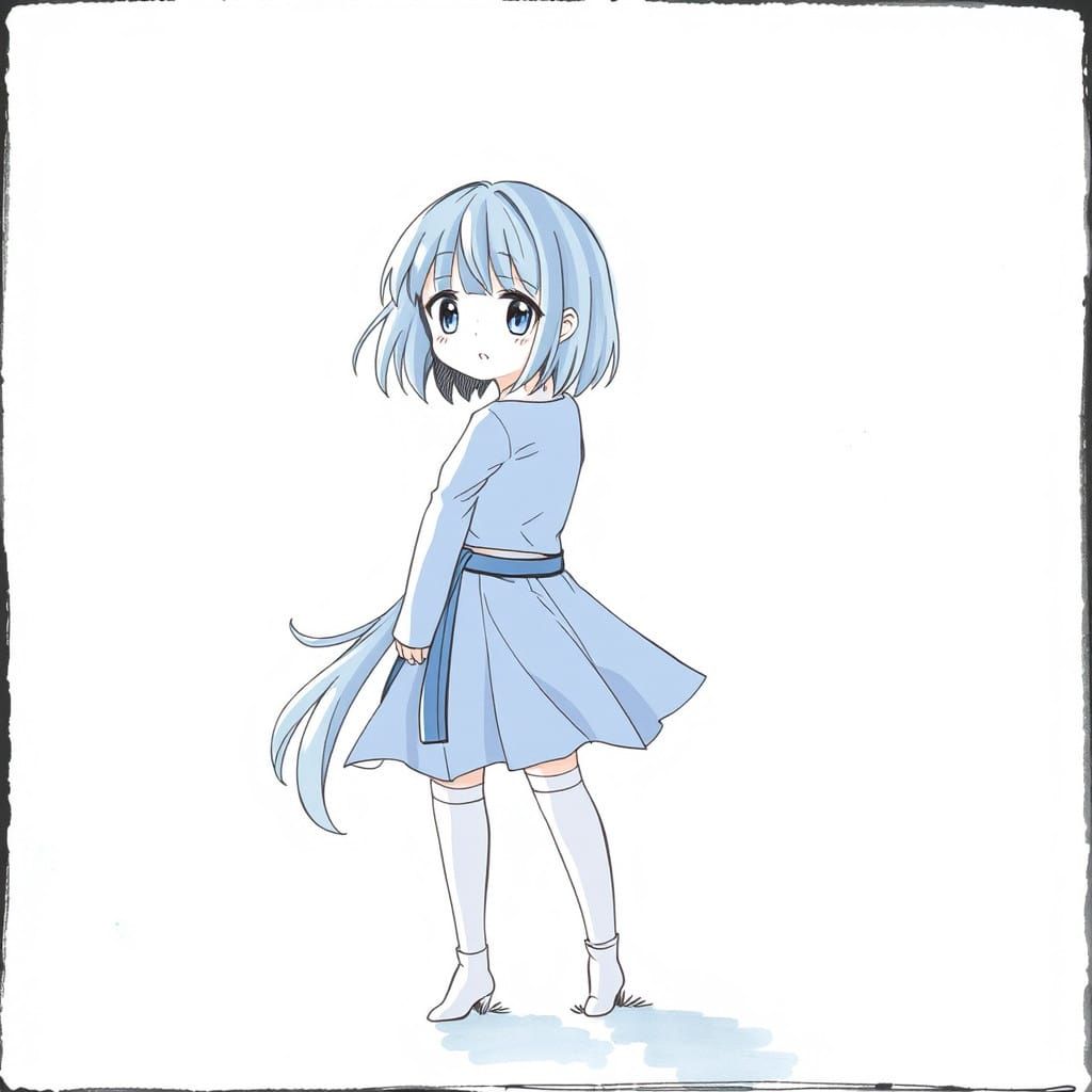 A Young Girl in a Simple Setting