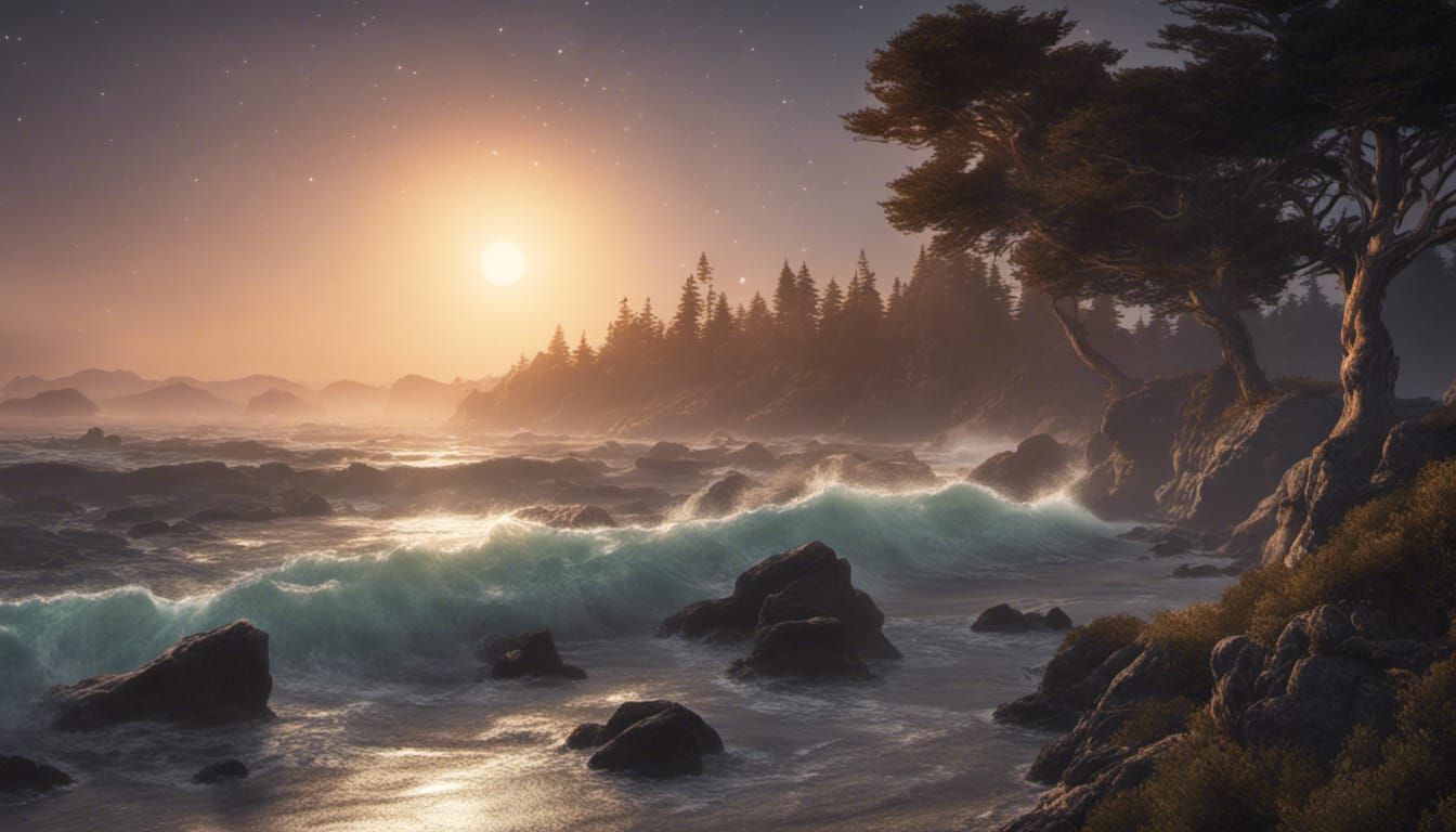 California Coast Day to Night: Fantasy Concept Art