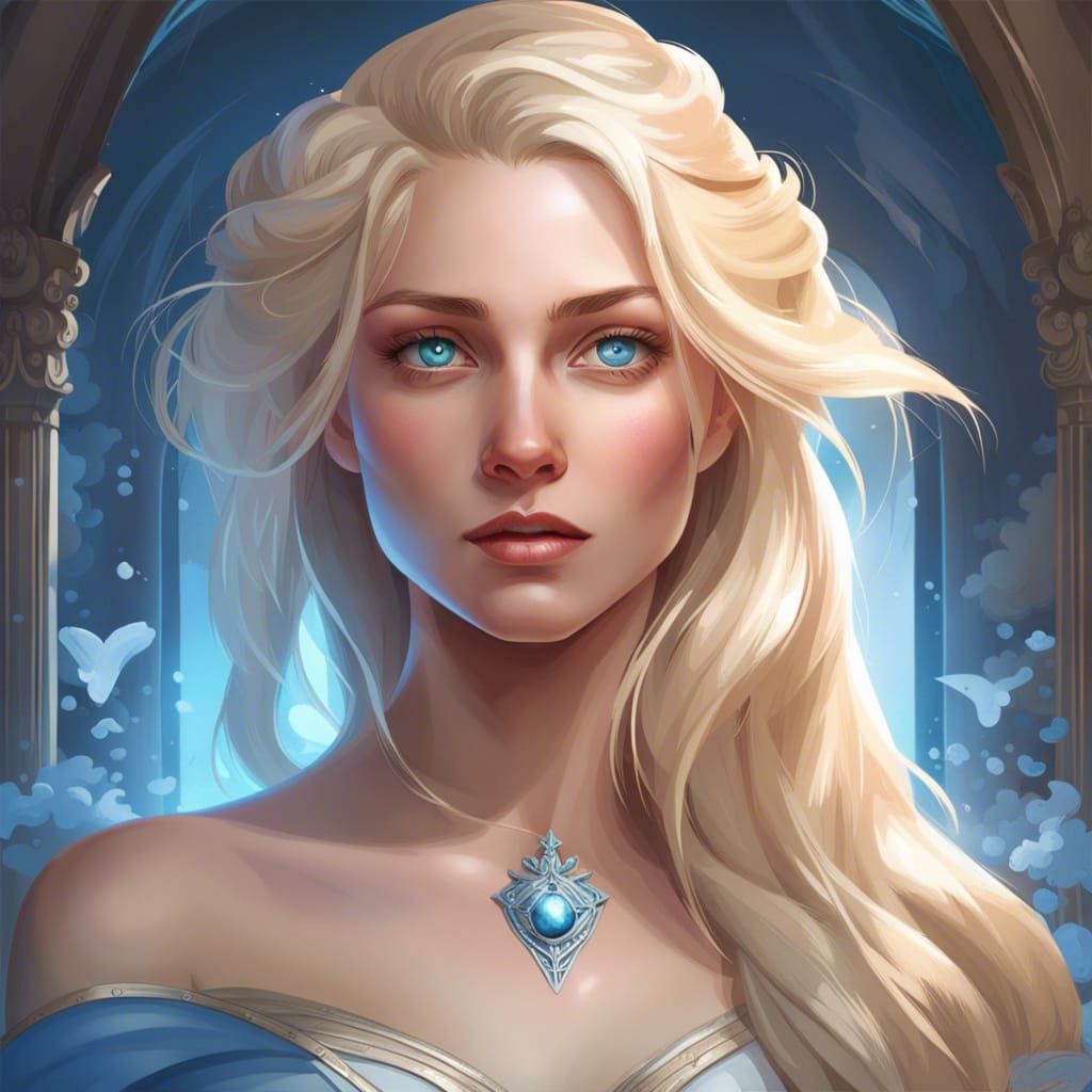 Nordic Princess Portrait in Digital Art Style