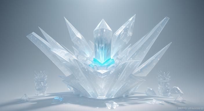 Intricate Ice Sculptures in Vaporwave Style