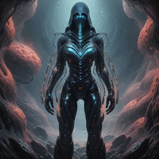 Surreal Microscopic Cell Membrane Osmosis in Dreamlike Color...