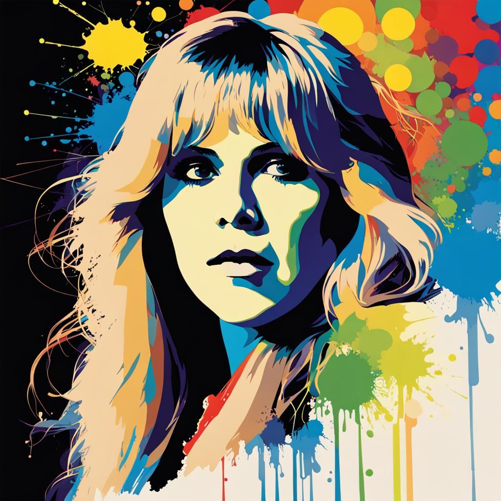 Stevie Nicks Pop Art Concert Poster in WPAP Style