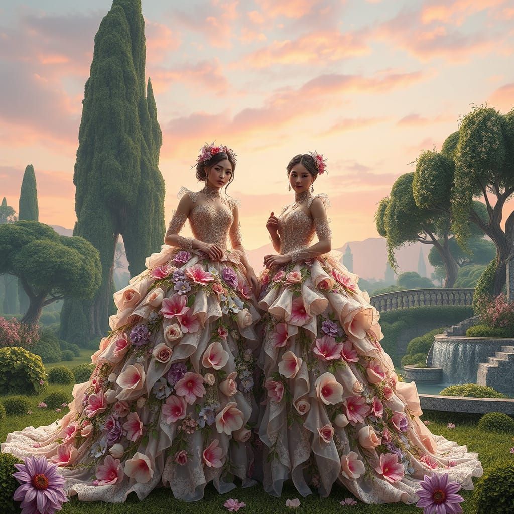 Women in Enchanted Floral Attire