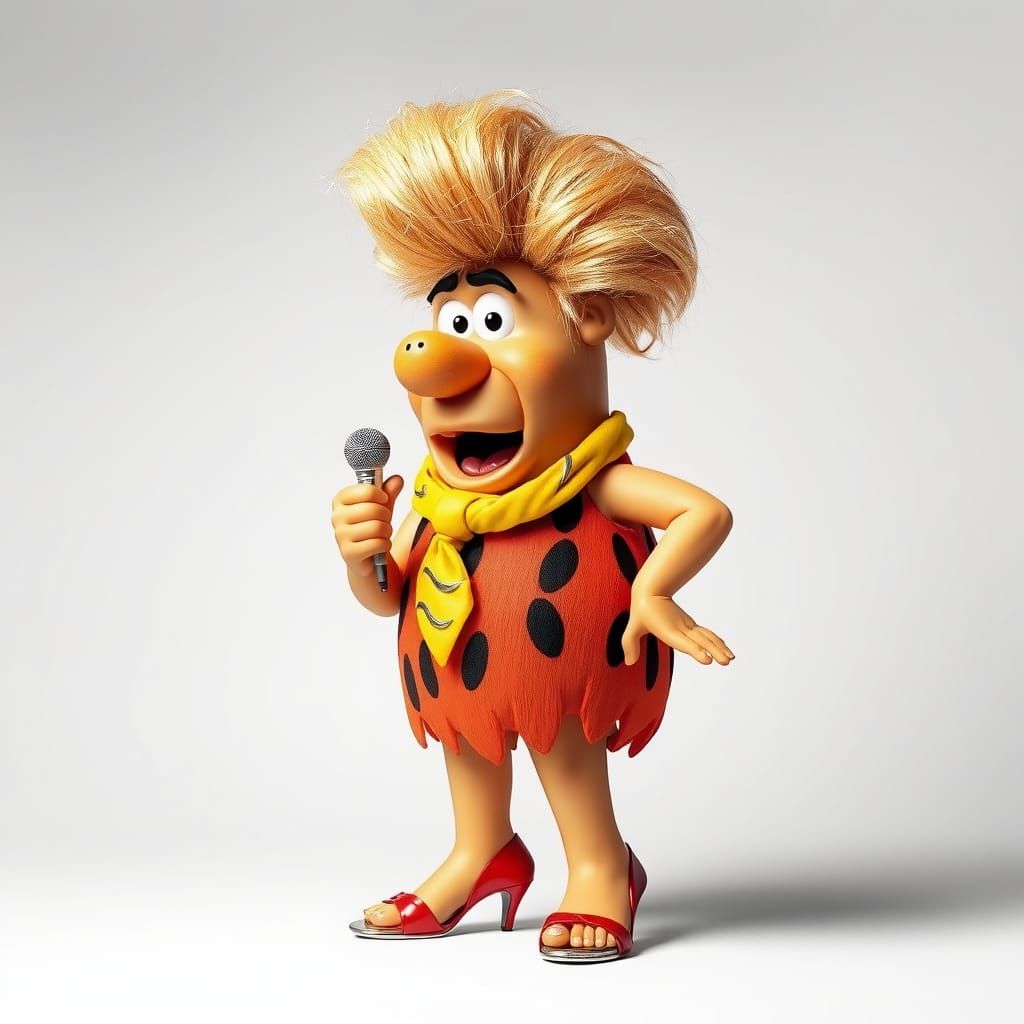 Fred Flintstone as Drag Queen in Glittery Outfit