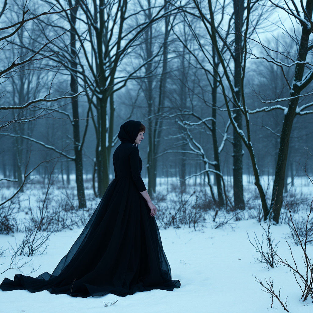 Surreal Winter Portrait in Ethereal Artistic Style