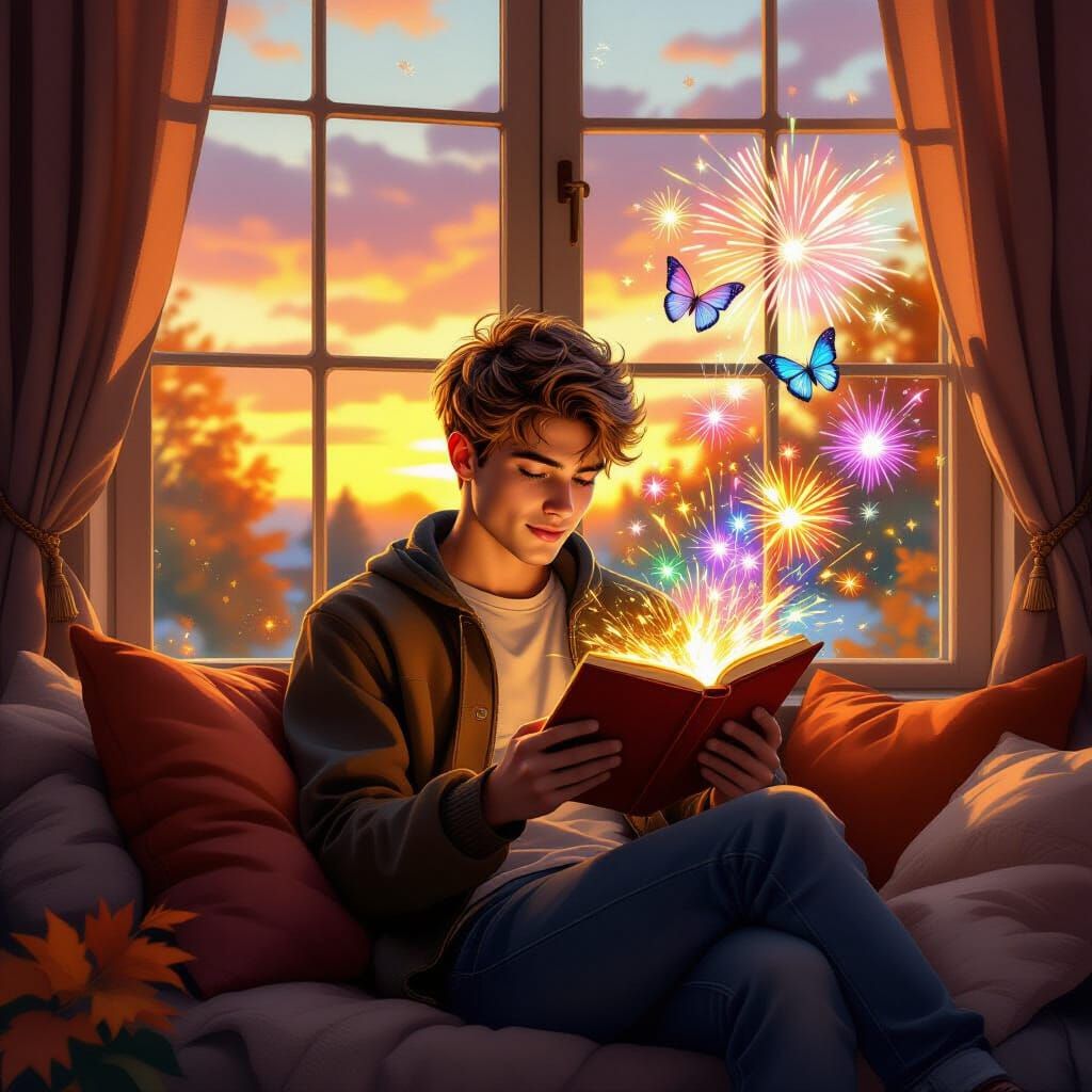 Magical Book Creates Sparkling Butterfly Fireworks