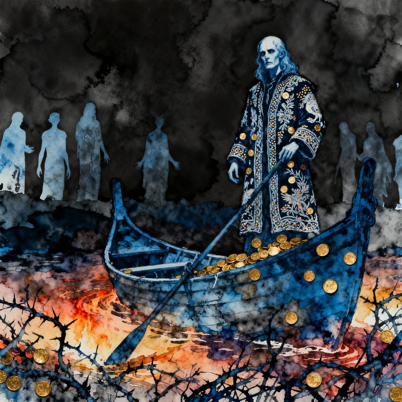 Mystical Charon, Styx Guardian in Expressive Art