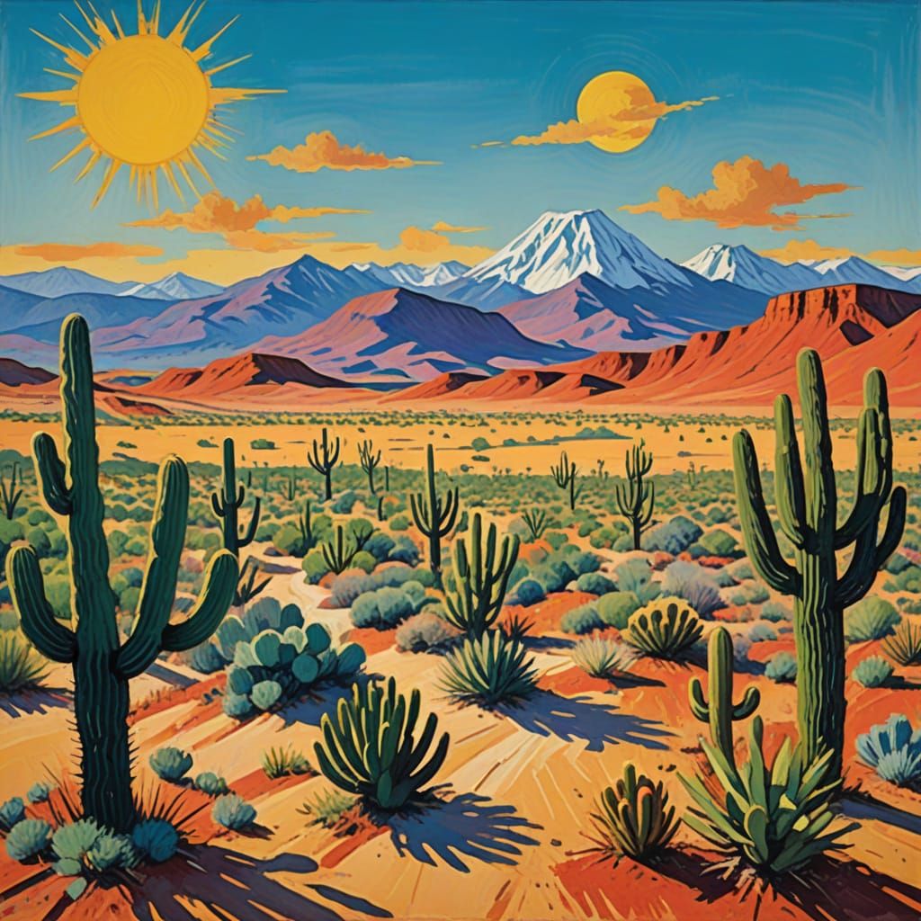 Desert scene colourful