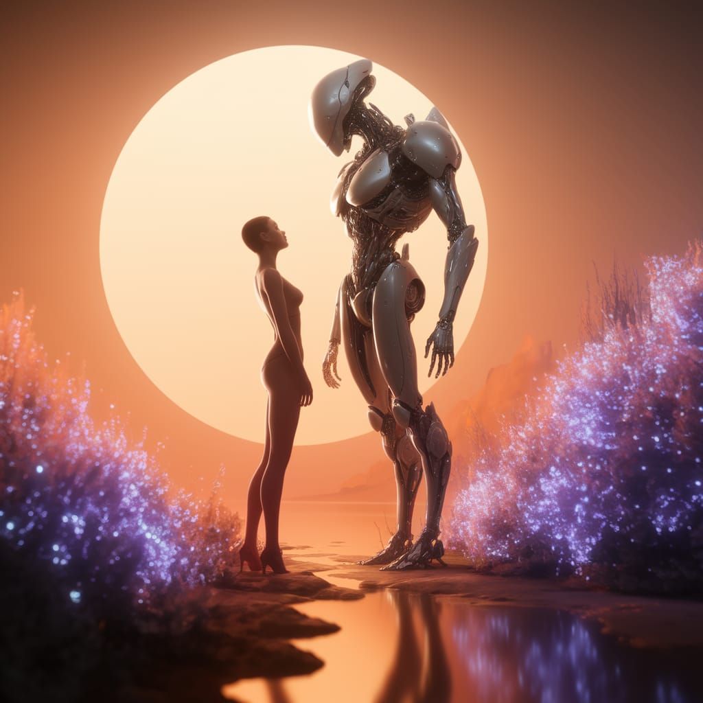 Humans as Alien Pets in a Futuristic Utopia