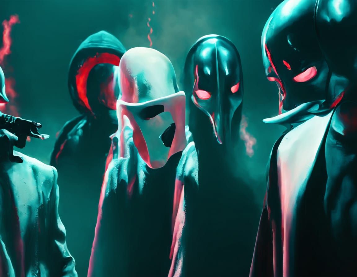 Surreal White Angel in Melting Landscape as Oil Painting