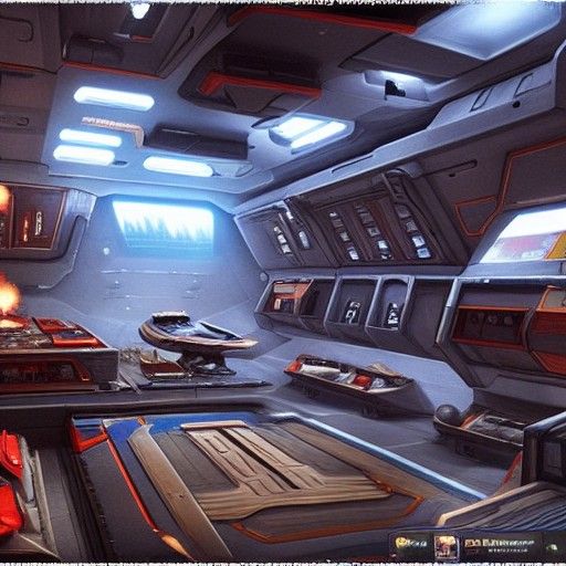 Warhammer Spaceship Interior: Detailed Matte Painting