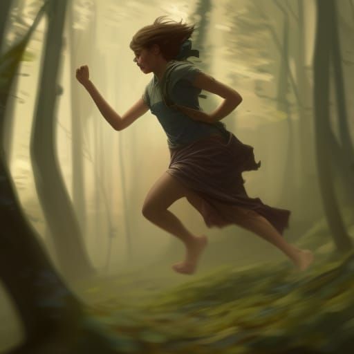 Ethereal Youth Fleeing Under Starlight