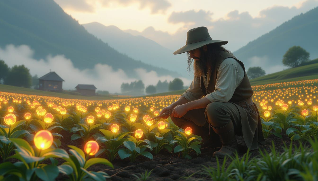 Bioluminescent Crops in Hobbit Valley: Digital Matte Paintin...