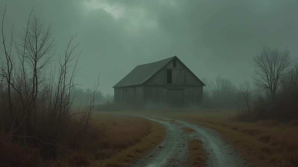 Abandoned Tobacco Farm on a Dark, Stormy Day