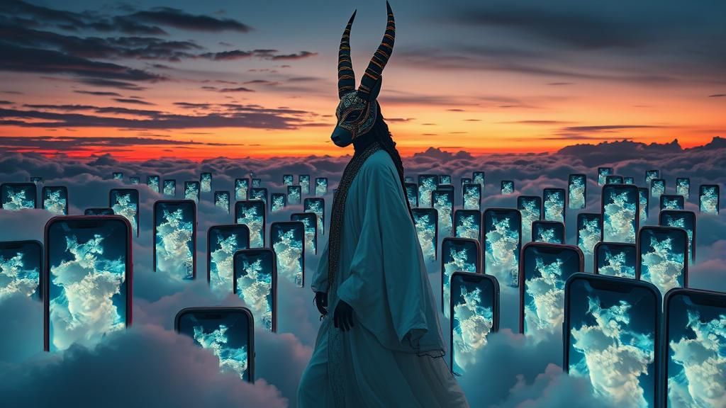 Surreal Dreamscape: African Woman in Cyberpunk Futurism